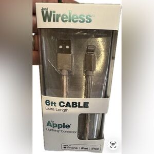PHONE IPHONE CHARGER UNIVERSAL 6FT GOLD BRAIDED CORD USB APPLE COMPATIBLE FLAWED